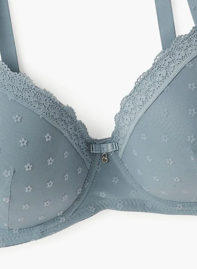 Splash FAV Lace Detail Bra With Hook And Eye Closure