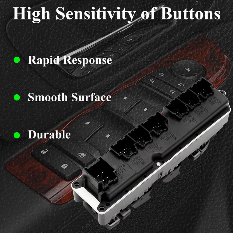 TINJO Front Driver Side Master Power Window Switch for Chevy Silverado, GMC Sierra, Cadillac Escalade - Image 5