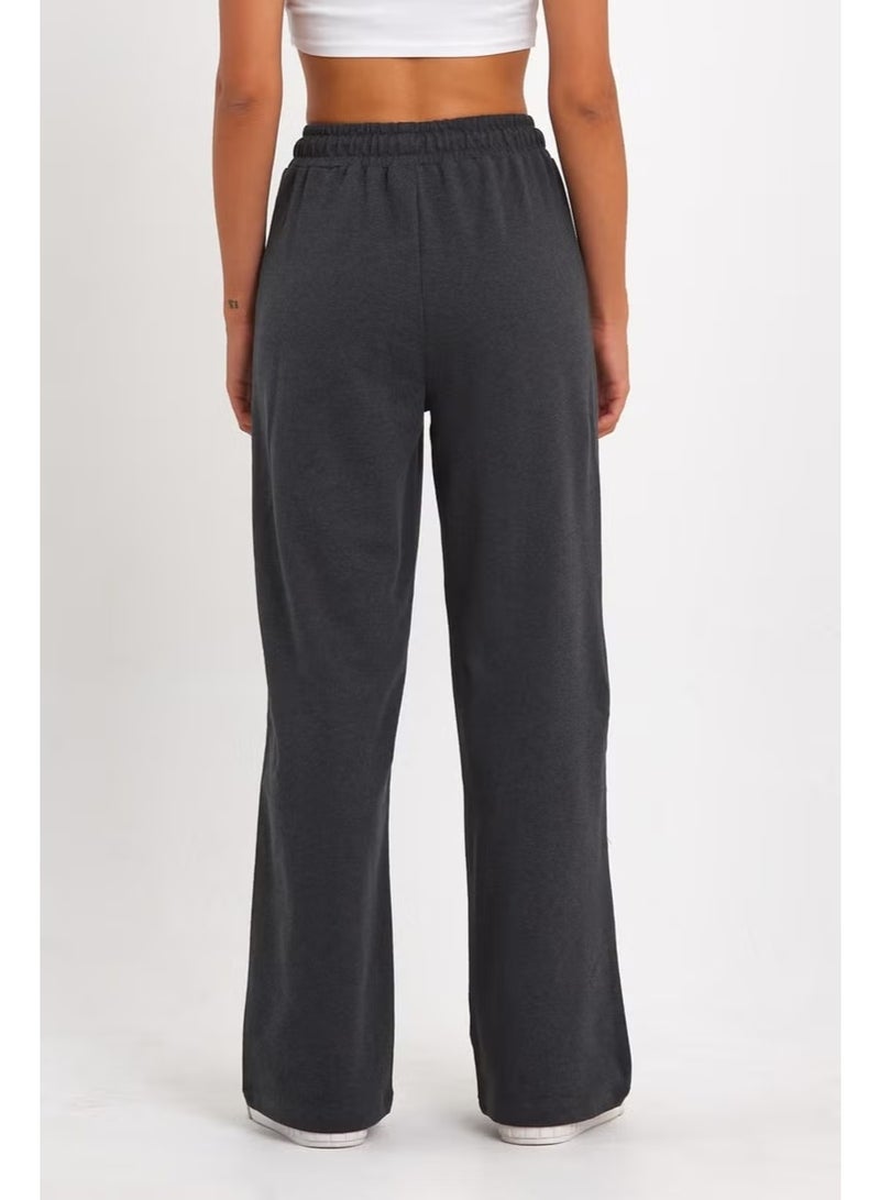 mmetalic Black-Anthracite Women's Seasonal Casual Wide Leg Side Pocket 2-Pack Sweatpants - Image 3
