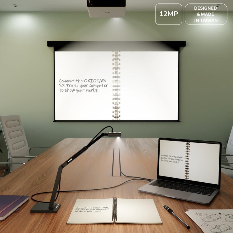 OKIOLABS OKIOCAM S2 Pro 13-MP USB Document Camera, Built-in Light & Mic, OKIOPoint Smart Pointer, for PC | Mac | Chromebook, Ultra HD Camera for Live Demo for Web Conference, Remote Teaching - Image 4