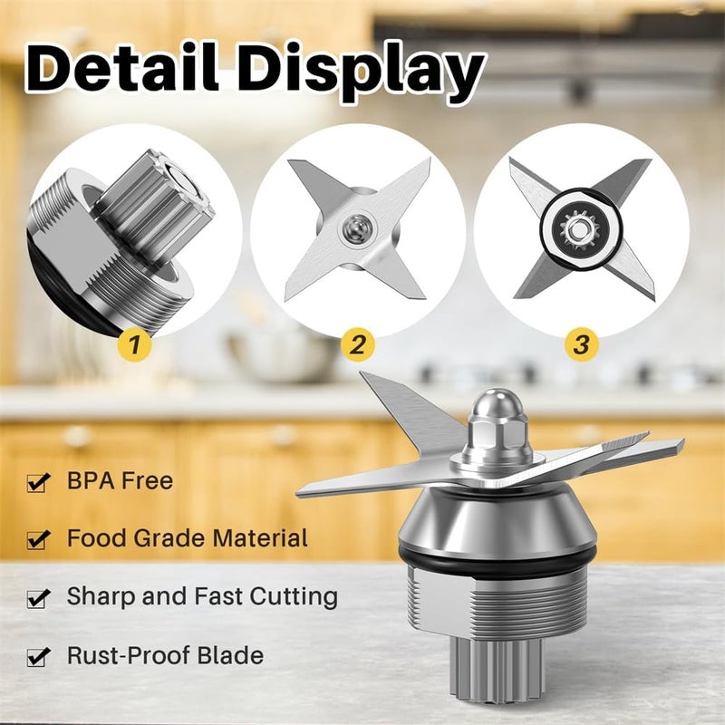 Luckam Blade Replacement Parts for Vitamix Blender, Wet Blade Replacement Assembly with Wrench and Drive Socket Replacement Compatible for Vitamix 64oz and 32oz Container - Image 5