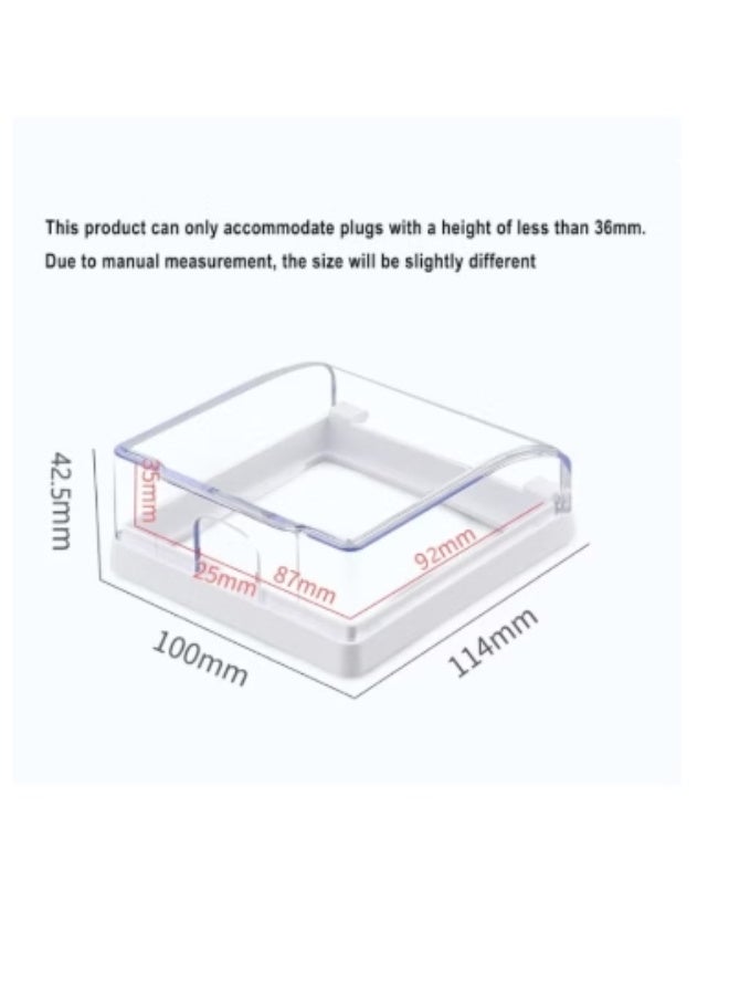 غطاءان مقاومان للماء للمقابس الكهربائية، غطاء مقاوم للرذاذ والغبار، صندوق حماية لاصق لمقابس الحائط الكهربائية للمنزل والمطبخ والحمام (شفاف) - Image 2