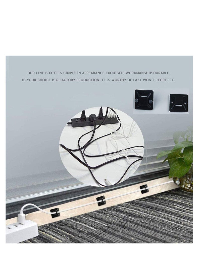 Generic Cable Ties, 100Pcs Zip Tie Adhesive Mounts, Self Adhesive Cable Tie Base Holders, Adhesive Backed Mount with 500Pcs Nylon Cable Tie for Cable Management, DIY, Home, Office Workshop  - Image 5