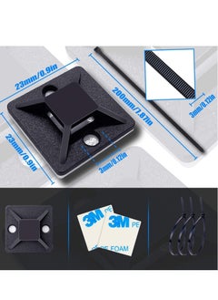 Generic Cable Ties, 100Pcs Zip Tie Adhesive Mounts, Self Adhesive Cable Tie Base Holders, Adhesive Backed Mount with 500Pcs Nylon Cable Tie for Cable Management, DIY, Home, Office Workshop  - Image 4