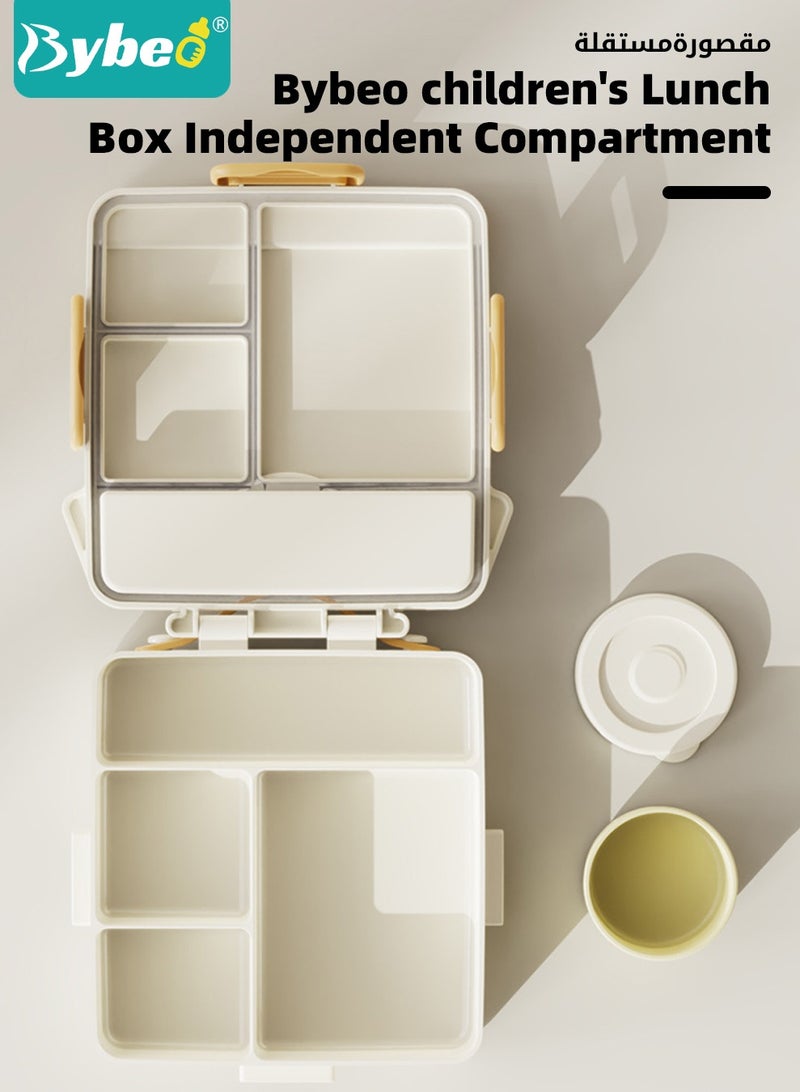 بيبو صندوق بينتو محمول للأطفال، صناديق غداء للأطفال للمدرسة، حاويات وجبات خفيفة للسفر، 4 أقسام لتحضير الوجبات مع فاصل قابل للإزالة، خالٍ من مادة BPA، آمن للاستخدام في الميكروويف وغسالة الأطباق - Image 4