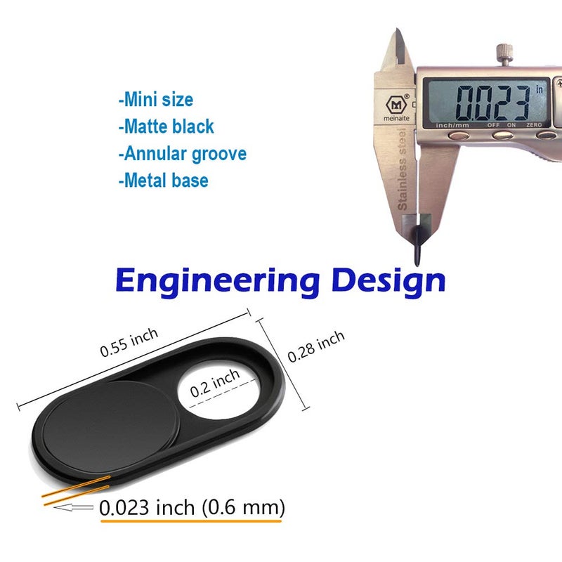 CloudValley Webcam Cover Slide, [5 Pack] 0.6mm-Thin Metal Web Camera Cover Sticker for MacBook Pro, MacBook Air, Laptop, iMac, PC, Surfcase, iPhone 8/7/6 Plus, Privacy Cover, Black-5 pcs - Image 3