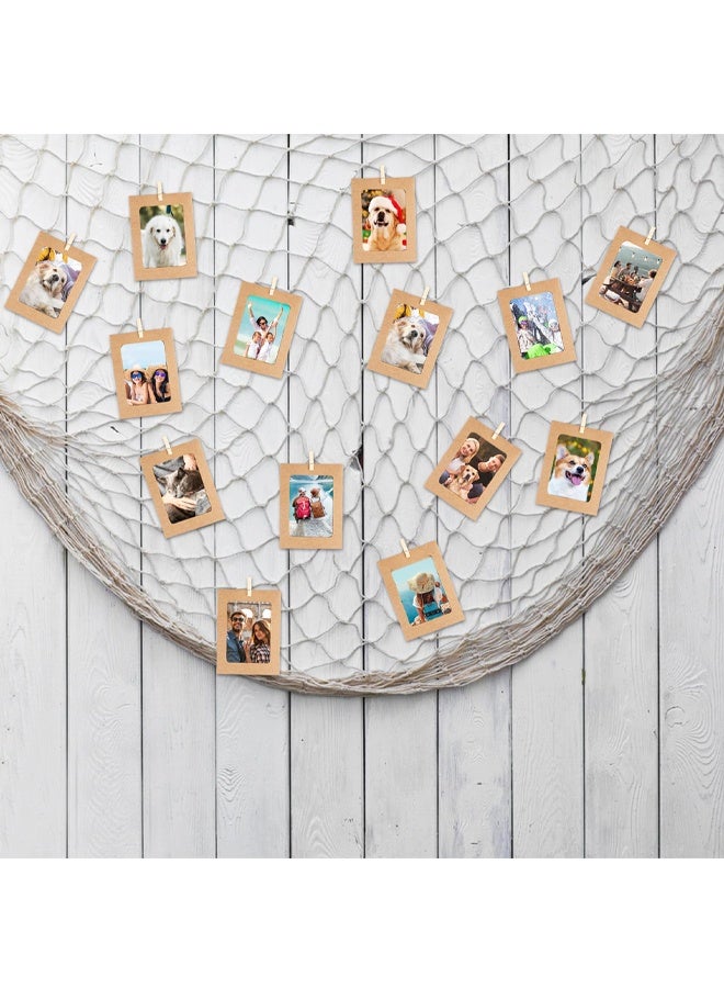 20 Pcs Cardboard Photo Frames, Paper Photo Frames, 6 Inch Cardboard Picture Frames, Hanging Paper Picture Frames with 20 Wooden Clips 2 Hemp Ropes, for Home Wall Decor Display Hanging, Brown - Image 5