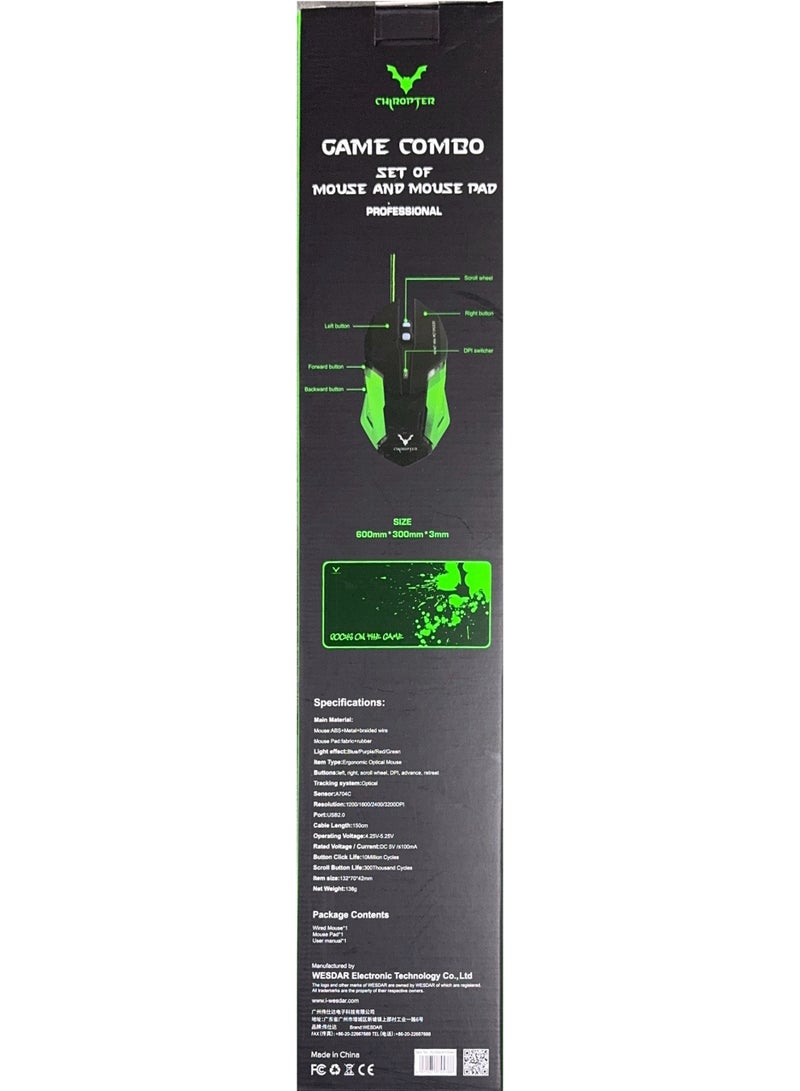 ASA Gaming Combo Set Of 2 – Usb Wired Gaming Mouse And Anti-Slip Mouse Pad  - Image 3