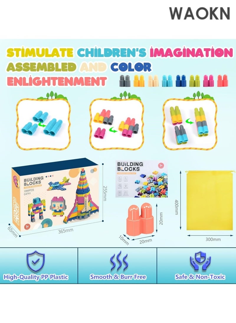 دبليو أيه أو كي أن مجموعة من 280 قطعة من مكعبات البناء وألعاب التكديس، ألعاب تعليمية جذعية فعالة للعب العملي، مكعبات تكديس آمنة، ألعاب بناء تكديس ملونة وتعليمية - Image 2