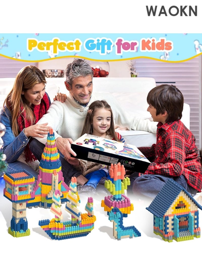 دبليو أيه أو كي أن مجموعة من 280 قطعة من مكعبات البناء وألعاب التكديس، ألعاب تعليمية جذعية فعالة للعب العملي، مكعبات تكديس آمنة، ألعاب بناء تكديس ملونة وتعليمية - Image 4