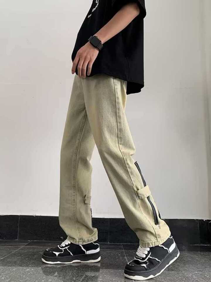 Unisex Classic Denim Jeans Loose Fit Daily Outdoor Wear - Image 3