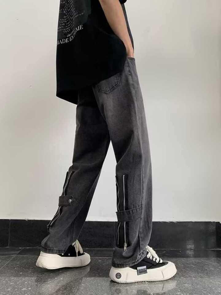 Unisex Classic Denim Jeans Loose Fit Daily Outdoor Wear - Image 4