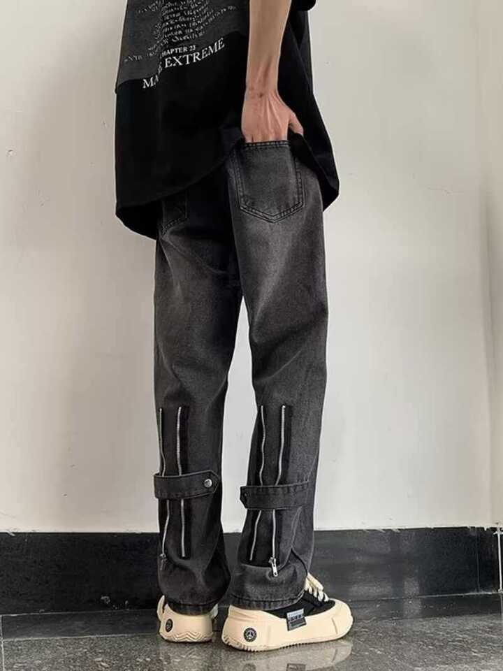 Unisex Classic Denim Jeans Loose Fit Daily Outdoor Wear - Image 2