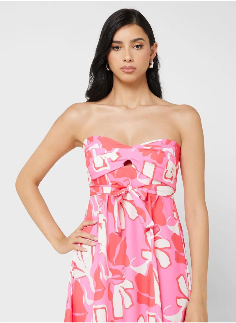 Ginger Bandeau Floral Print Maxi Dress