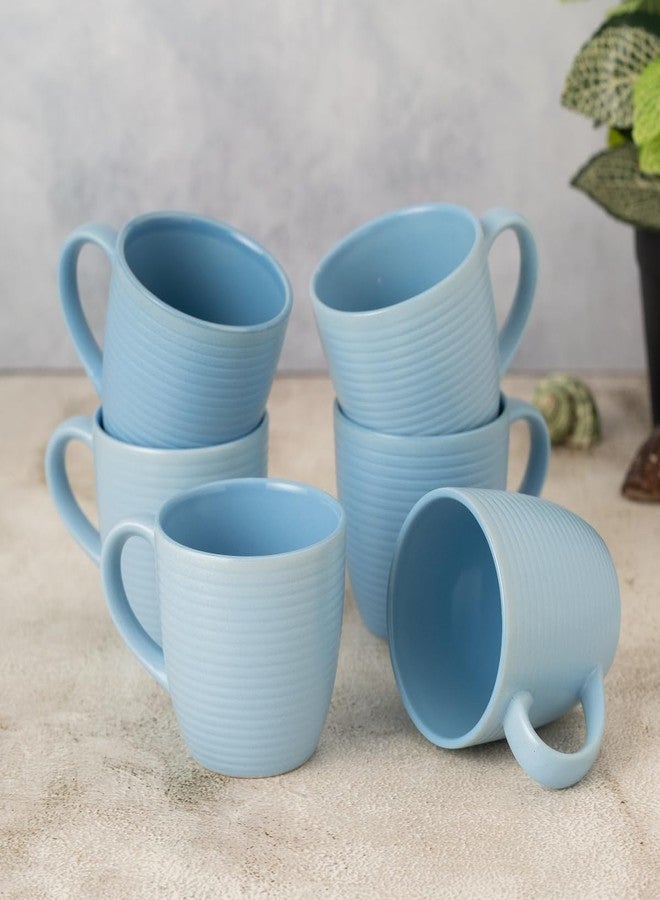 Clay Craft Fine Ceramic Horizon Blue Coffee Mug Set of 6, Cups for Tea & Coffee, Mug Set, Gift Set, Elegant Design for Home and Kitchen and Can Be Gifted to Your Loved Ones On Any Occassions - Image 1