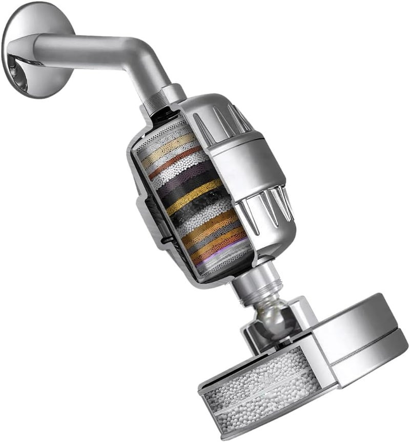 LOVNOV 25-Stage Shower Filter with High-Pressure Shower Head, Hard Water Softener for Skin & Hair, Chlorine & Heavy Metal Reduction, 5 Spray Modes, Easy Installation - Image 2
