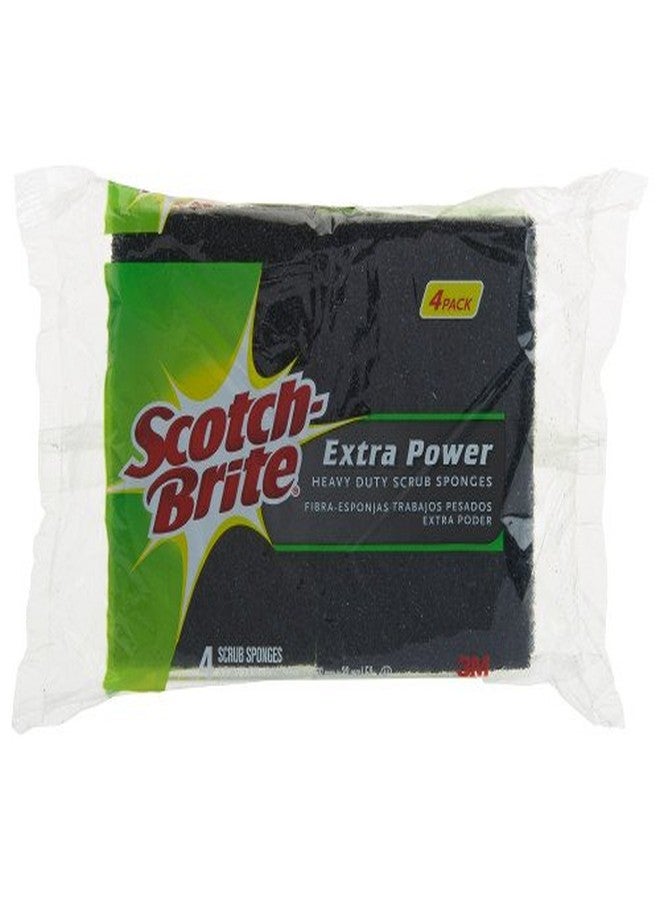 Scotch Brite Scotch-Brite Extra Power Heavy Duty Scrub Sponges | Provides Extra Tough Scouring Power for Heavy Duty Cleaning - 4 Scrub Sponges