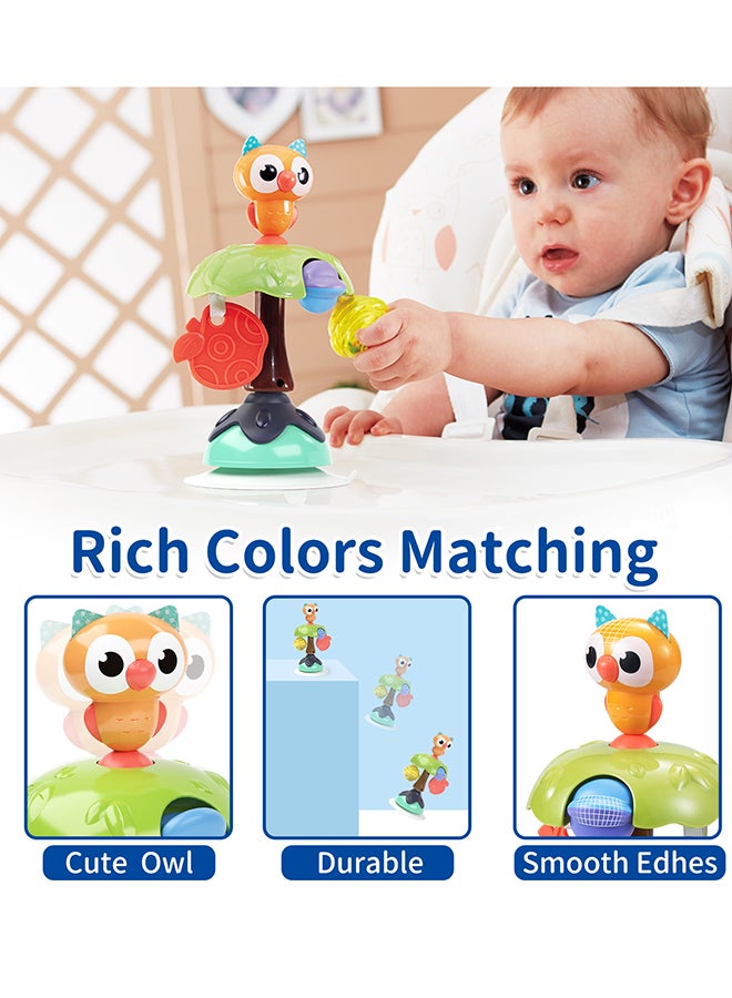 Hola  Smart Owl Highchair Toy with Suction – Sensory Development Toy for Babies 6M+, Stimulates Vision, Hearing, and Touch, Fine Motor Skills, Non-Toxic and Easy to Clean, Mealtime Toys - Image 5