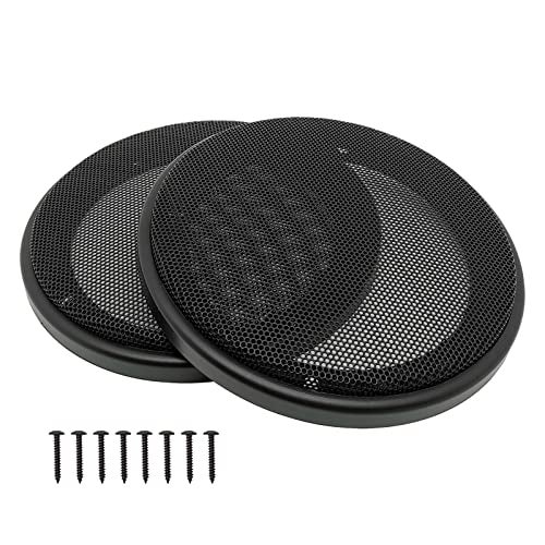Fuhengli 5" Speaker Grill Covers, Car Speaker Subwoofer Guard Protector, ABS Plastic Frame with Metal Mesh, Black - 2Pcs - Image 1