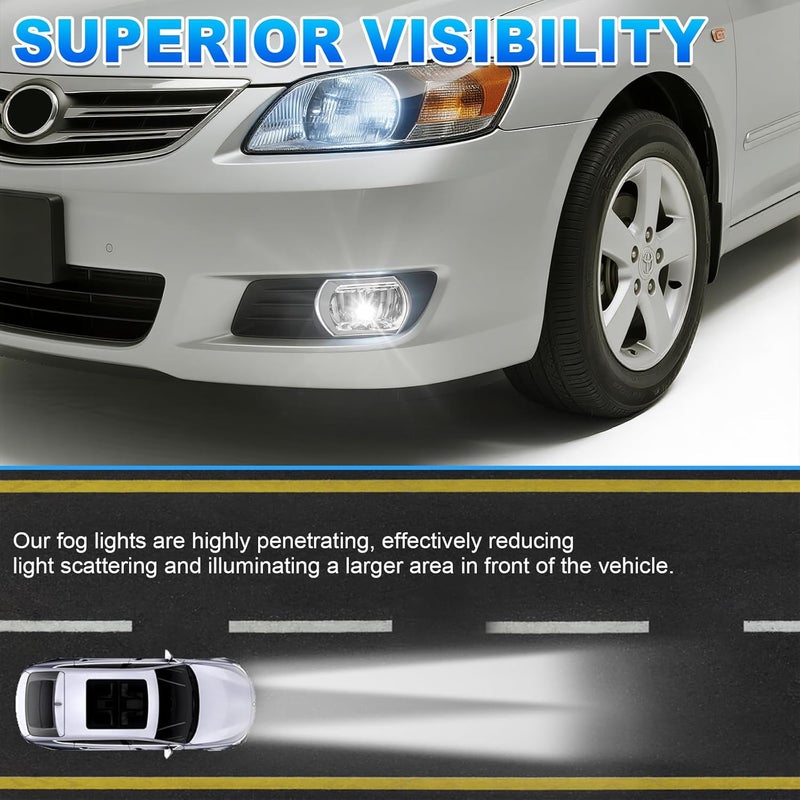Boxlight LED Fog Lights for Toyota Camry 2007-2009 - Bumper Driving Fog Lamps with Switch and Wiring Kit - Image 2