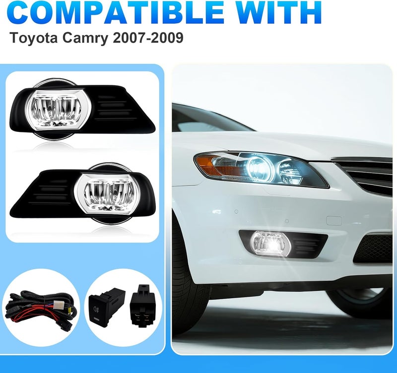 Boxlight LED Fog Lights for Toyota Camry 2007-2009 - Bumper Driving Fog Lamps with Switch and Wiring Kit - Image 4