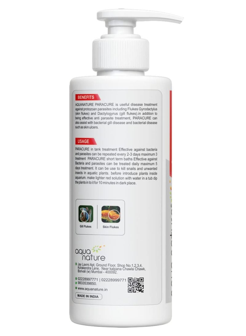 aqua nature Aqua Nature PARACURE Parasite, Skin & Gill flukes Cure for Freshwater Aquarium Fishes (120ml)  - Image 2