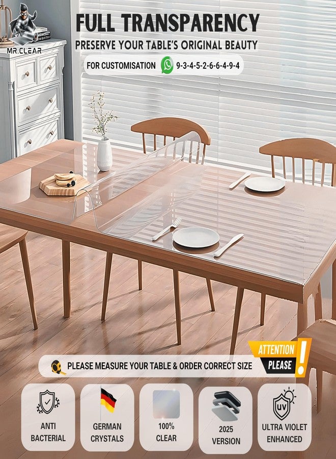 MR.CLEAR Max Shield | India’s 1st & Only Antibacterial Table Cover | (60 x 36 Inches, 2mm) | 4 & 6 Seater Waterproof PVC Cloth | Office & Home Dining Tables Top Thick & Water Proof Clear Protector - Image 5