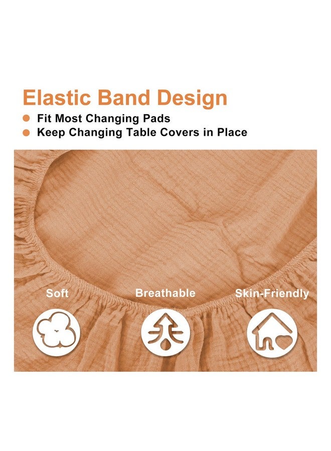 Whaline 4Pcs Diaper Changing Pad Cover Baby Cotton Changing Pad Cover 4 Colors Soft Changing Table Sheets Changing Table Pad Cover for Baby Boys Girls Gifts, 32 x 16 Inch - Image 3