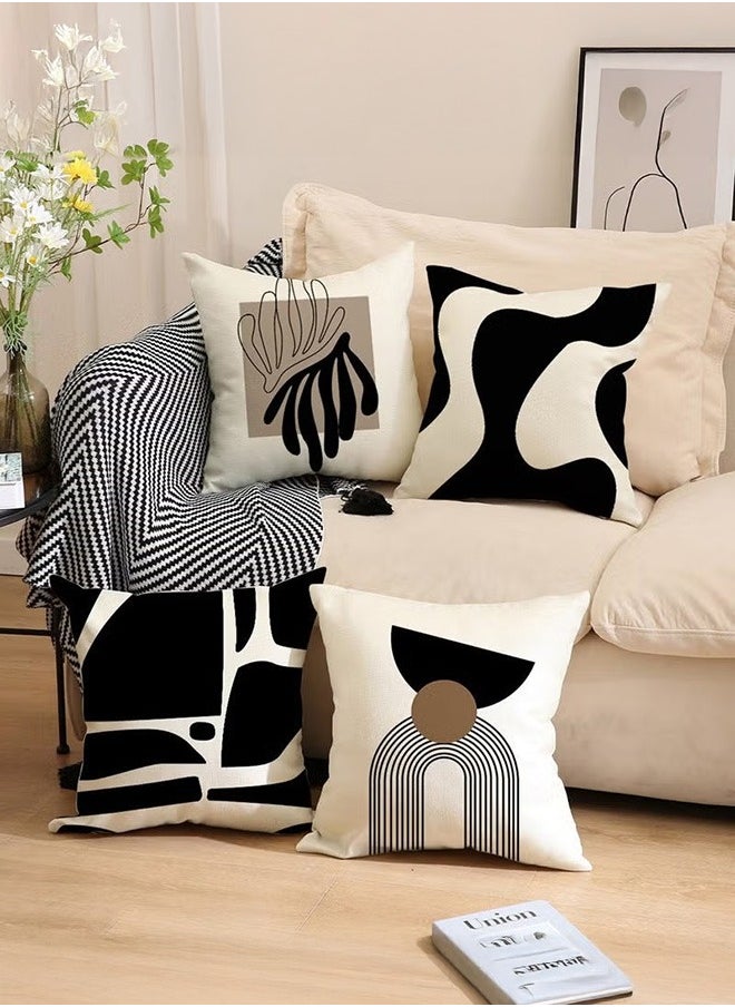 XiuWoo Pillow Covers Set of 4, Double sided pattern Throw Pillow Cover, Modern style Cushion Covers,For Living Room Sofa Couch Bed Pillowcases 45cm x 45cm  - Image 1