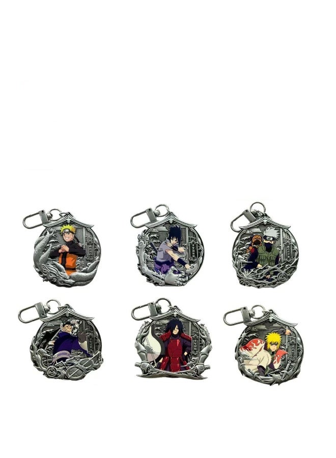 HALAMODO Mysterious Box! 6-Piece Naruto Basic Metal Charms Blind Set - Includes Naruto Uzumaki, Kakashi and More， Which One Will You Unbox - Image 1