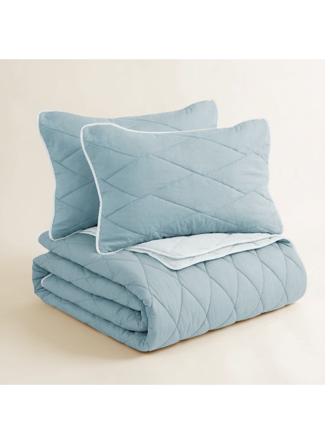 Morano Aura Quilt Set 230x250 cm with 2 Pillowcases 50x70 cm, Double-Brushed Microfibre, Hollow Fibre Fill,   Machine Washable - Image 1