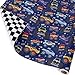 LaRibbons Monster Truck Reversible Wrapping Paper Mini Roll Checkered Flag Design Perfect for Kids and Boys Birthdays 17 x 33467 sq ft - Image 1