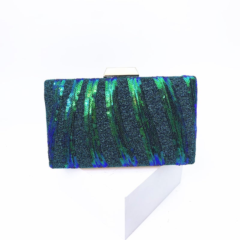 Canli Striped Beads Evening Bag Fashion Sequin Clutch Bag Evening Bag Clutch Bag - Image 2
