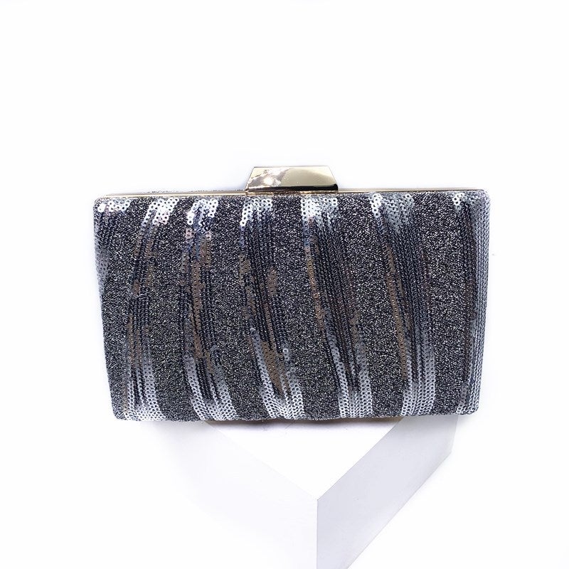 Canli Striped Beads Evening Bag Fashion Sequin Clutch Bag Evening Bag Clutch Bag - Image 1