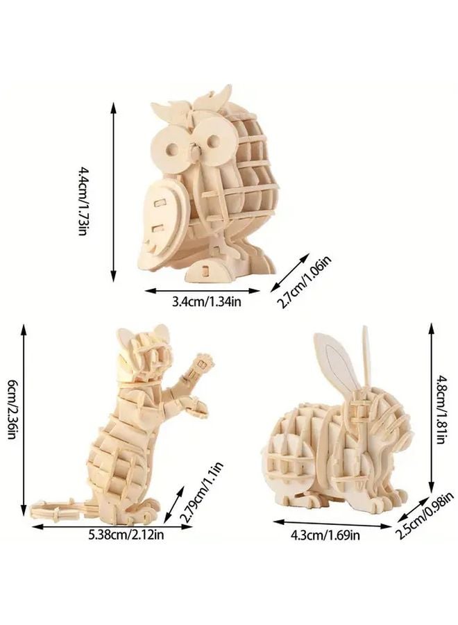 3D Puzzle Craft Assembled Animal Model Toy 1pc Rabbit Educational And Entertaining - Image 4