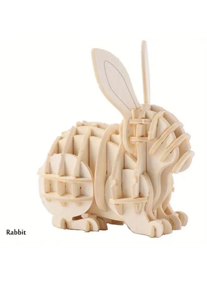 3D Puzzle Craft Assembled Animal Model Toy 1pc Rabbit Educational And Entertaining - Image 1