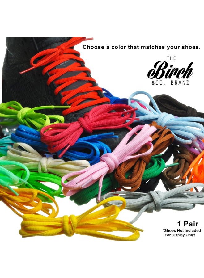 Birch THE BIRCH & CO. BRAND BIRCH's Oval Shoelaces 27 Colors Half Round 1/4" Shoe Laces 4 Different Lengths (29.5" (75cm) - S, Red) - Image 3
