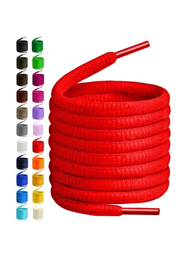 Birch THE BIRCH & CO. BRAND BIRCH's Oval Shoelaces 27 Colors Half Round 1/4" Shoe Laces 4 Different Lengths (29.5" (75cm) - S, Red) - Image 1