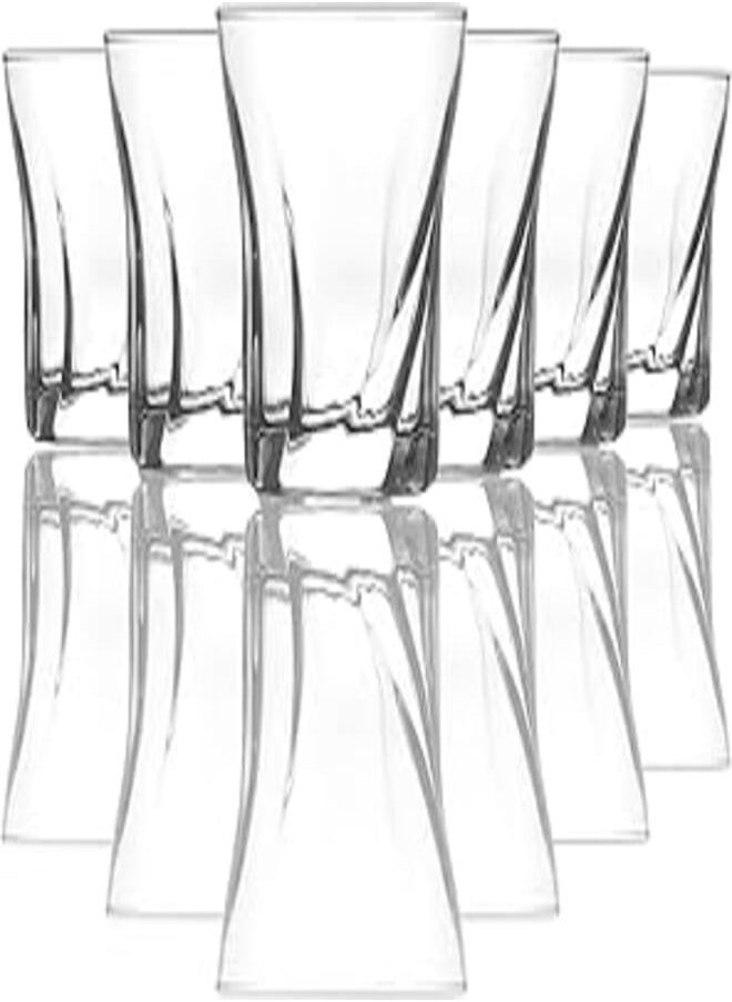 LAV LAV MARIO Glass / 305 cc - 10.25 Oz / 6 Pcs/Elegant design, Trusted Brand, Attractive shape of Water, Sparkling Drink, Soft Drink, Smoothies, Juices, Cocktails/High Quality Materials 