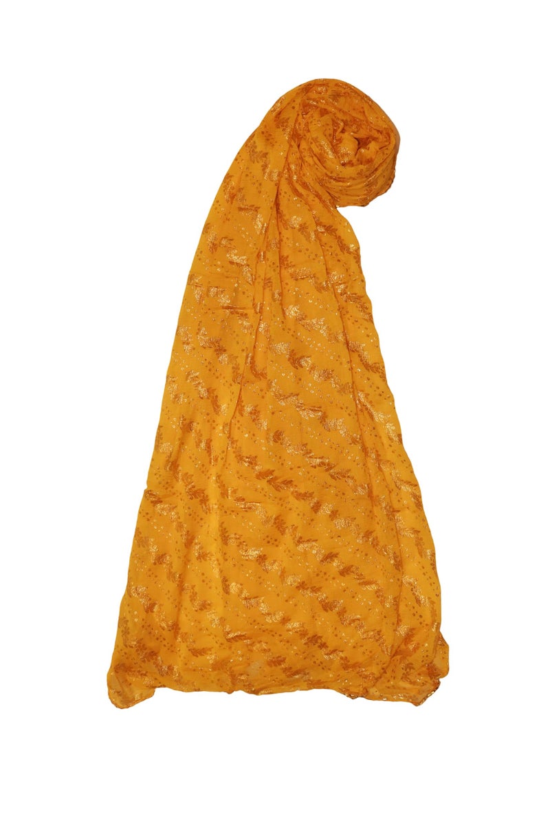 Stylish 2.25 Metre Women's Dupatta | Designer shawl | Scarf for Girls & womens | Chunni | Chiffon (Yellow, 2.25 Metre) - Image 1
