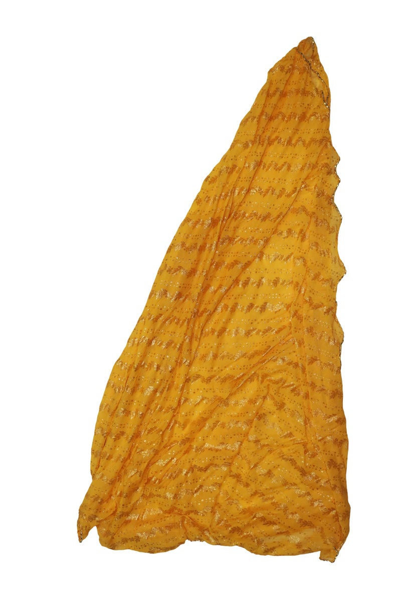 Stylish 2.25 Metre Women's Dupatta | Designer shawl | Scarf for Girls & womens | Chunni | Chiffon (Yellow, 2.25 Metre) - Image 5