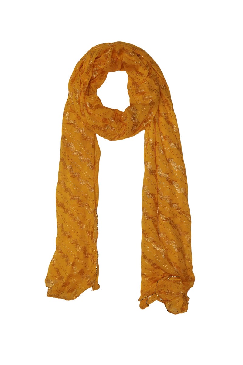 Stylish 2.25 Metre Women's Dupatta | Designer shawl | Scarf for Girls & womens | Chunni | Chiffon (Yellow, 2.25 Metre) - Image 2