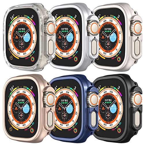 Yrzper Compatible with Apple Watch Ultra 321 49mm Hard PC Case Cover Impact Resistant Shockproof AllAround Edge Protective Bumper Cover 6pack - Image 1