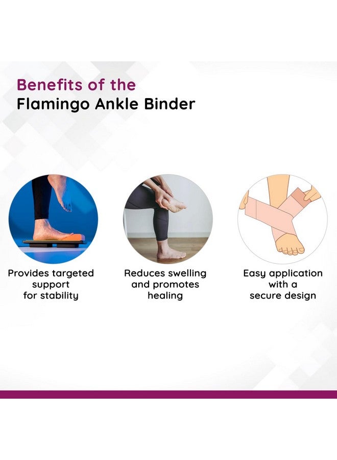 Flamingo Ankle Binder For Injuries, Ankle Protection Guard For Pain Relief And Recovery | Ankle Band For Men & Women (Ankle Strap) | Size - Large | Pack Of 1 | Beige - Image 4