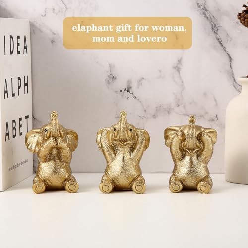 CYYKDA Elephant Statue.Elephant Decor for Women,Mom Gifts.Elephant Figurines Brings Good Luck.Gold Home Decor Modern Style Figurine Decorative Ornaments for Living Room, Bedroom, Office Desktop, Cabinets - Image 4