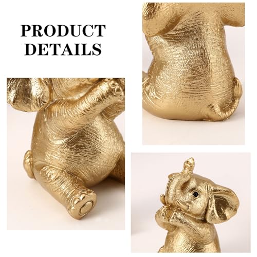 CYYKDA Elephant Statue.Elephant Decor for Women,Mom Gifts.Elephant Figurines Brings Good Luck.Gold Home Decor Modern Style Figurine Decorative Ornaments for Living Room, Bedroom, Office Desktop, Cabinets - Image 5