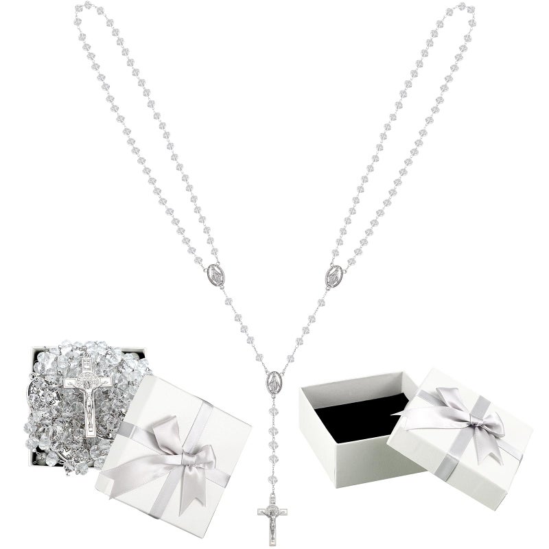 Wowangce Crystal Wedding Lasso for Ceremony Wedding Cord Wedding Lazo with Gift Box De Bodas Arras Rope Lazo para Boda Catolica Bridal Unity Cord Perlas for Filipino Mexico Hispanic Weddings Gift - Image 2