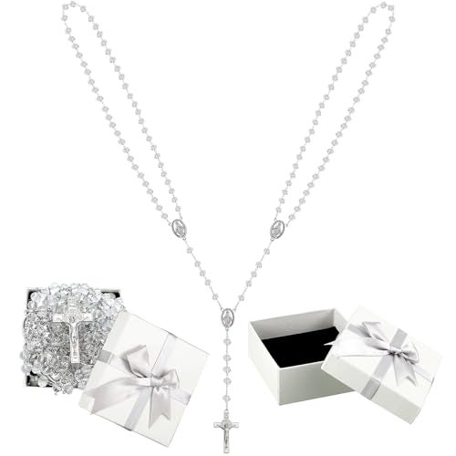 Wowangce Crystal Wedding Lasso for Ceremony Wedding Cord Wedding Lazo with Gift Box De Bodas Arras Rope Lazo para Boda Catolica Bridal Unity Cord Perlas for Filipino Mexico Hispanic Weddings Gift - Image 1