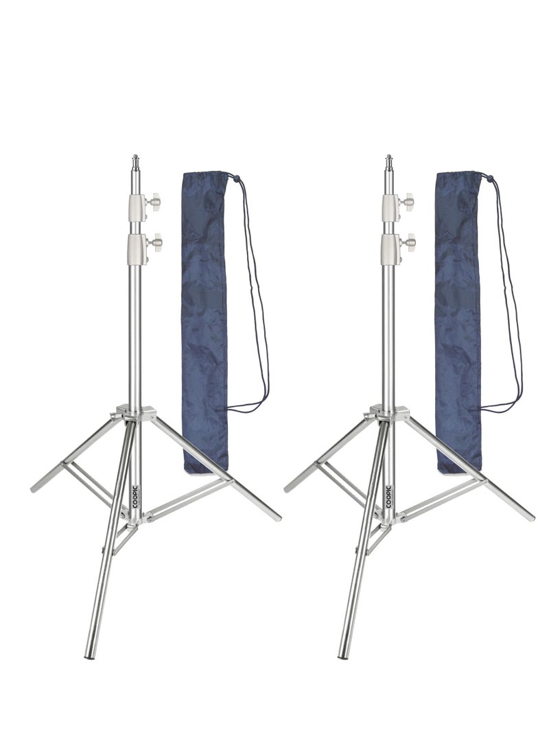 Coopic - 2pcs L200S 78.74inch/200cm Stainless Steel Photography Video Tripod Light Stand with Carrying Bag made for Reflectors, Softboxes, Lights, Umbrellas - Image 1