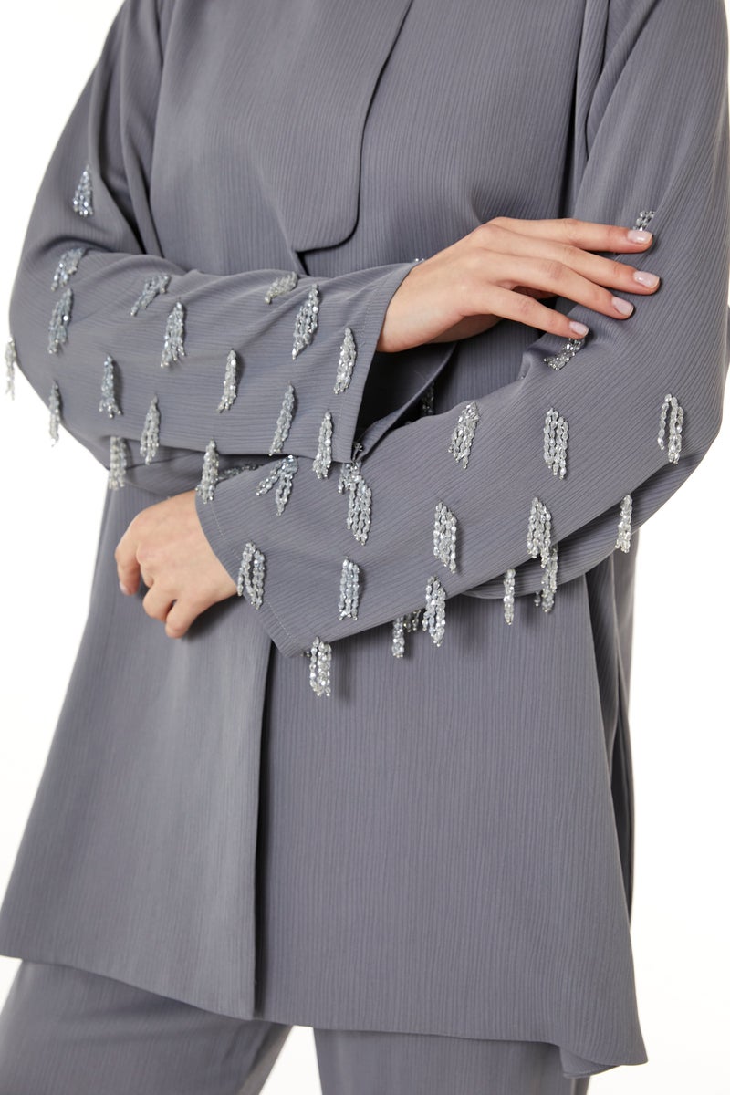 مويستريت طقم بلوزة وبنطلون بياقة دائرية - Image 4
